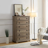 ZUN Modern 6 Drawer Dresser, Dressers for Bedroom, Tall Chest of Drawers Closet Organizers & Storage W2275P149120