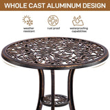 3 PCS Outdoor Bistro Set,Outdoor Patio Set, All-Weather Cast Aluminum Bistro Table Set for Backyard, 75089652