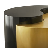 ZUN Ying Yang Modern & Contemporary Style 2PC Coffee Table Made with Iron Sheet Frame in Black & Gold B009140738