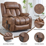 Dual Motor Infinite Position Up to 350 LBS Leatherair Power Lift Recliner Chair, Heavy Duty Motion W3224P290208