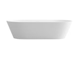 63 Inch Solid Surface Soaking Bathtub for Bathroom, Matte White T3785P490211