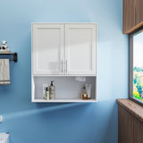 Bathroom Mirror Cabinet - Two Door Wall Cabinet Bathroom Vanity Mirror Cabinet with Facial Tissues W331P279735