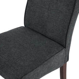 ZUN Dark Grey Linen Upholstered Dining Chair High Back, Armless Accent Chair with Wood Legs, Set Of 2 W1516P182405