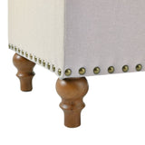 Ottoman storage bench, recessed support hinge top easy to open, rivet trim around, bedroom, W2941P242252