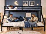 Heavy Duty Twin over Queen Metal Bunk Bed with 1200 LBS Capacity, Noise-Free Structure with Wall W5635P531647
