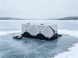 8-Person Pop-Up Ice Fishing Shelter, Insulated with 2 Doors & Carrying Bag, Bright Light Gray 71458720