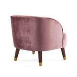 Upholstered Barrel Accent Chair With Wooden Legs N768P175907B