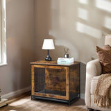 Dog Crate Furniture with Cushion, Wooden Dog Crate Table, Double Doors Dog Furniture, Indoor Dog 96502465