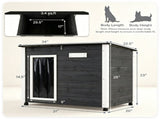 34" x 20" x 25" Outdoor Dog House with Sloped Asphalt Roof, Elevated Floor & Openable Roof 83784914