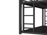 Metal Twin XL over Queen Bunk Bed for Teens and Adults,Noise Reduced/No Box Spring Needed, Black W1580P243343