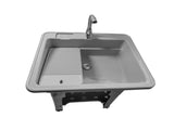 Gray Freestanding Plastic Utility Sinks Utility Sink Laundry Tub Outdoor Sink Drop in Deep Sink Kit 71584544