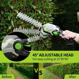 21V Cordless Hedge Trimmer, 2-in-1 Electric Handheld Grass Shear Cutter with 2.0 Battery*2, Women 77635959