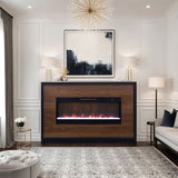 Aria 62 inch Fireplace Mantel, Minimal Assembly, Black and Walnut Finish B108P292262