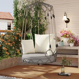 Outdoor Porch Swing Chair Hanging Basket, Hanging Chair with UV Resistant Cushion, Olefin Fabric for N704P256425A