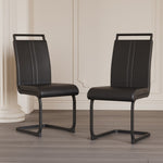 ZUN Modern Dining Chairs,PU Faux Leather High Back Upholstered Side Chair with C-shaped Tube. Black 87043919