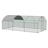 ZUN Large Chicken Coop Metal Chicken Run with Waterproof and Anti-UV Cover, Dome Shaped Walk-in Fence W2505P171905