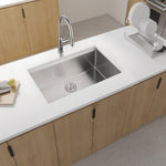 ZUN 33x19x10"Undermount Single Bowl Stainless Steel Kitchen Sink with Workstation W2898P228912