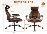 Brown Color Blocking Office Chair with 2D Adjustable Headrest, Ergonomic High-Back Desk Chair 330 61548618