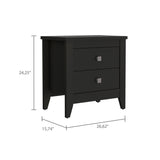 ZUN Breeze Four-Legged Modern Bedroom Nightstand, with Two Drawers B128P148671