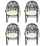 ZUN Cast Aluminum Patio Dining Chair 4PCS With Black Frame and Cushions In Random Colors W1710P166052