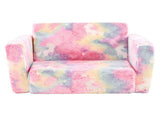 Glow-in-the-Dark Kids Foldable Sofa Bed All-Sponge Single Chaise Lounge Pink Unicorn Flannel 11822891