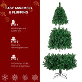 7ft 881 Branch Half Christmas with 230LED Lights PVC Branch Iron Bracket Tender Green Christmas 57417774