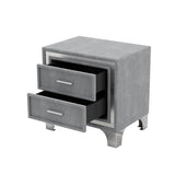 2-Drawer Nightstand with Metal Legs for Bedroom, Mid Century Nightstand Fully Assembled Except Legs N733P183659E