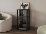 Black Bookcase in Melamine with Open Storage B062P290266