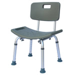 ZUN Medical Bathroom Safety Shower Tub Aluminium Alloy Bath Chair Seat Bench with Removable Back Gray 02290249