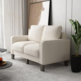 Modern Living Room Furniture Loveseat in Beige Fabric W109741572