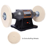 8-Inch Electric Polisher Buffer Grinder - Includes 4PCs 80Ply Thic Buffing Wheels Ideal W465P173365