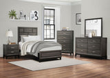 Contemporary Design Gray Finish 1pc Chest of Dovetail Drawers Polished Chrome Bar Pulls Bedroom B01146482