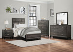 ZUN Contemporary Design Gray Finish 1pc Chest of Dovetail Drawers Polished Chrome Bar Pulls Bedroom B01146482