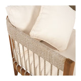 Acacia Wood Outdoor Club Chair with Handwoven Rope Accents & Curved Backrest - Water-Resistant Boho N767P265743N