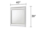 Glam Modern Style Mirror Made with Wood in White same as B009P243213 G150108643