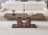 Modern Minimalist Walnut Dark Brown Texture Sticker-Patterned MDF Rectangular Coffee Table. Add a W1151P230544