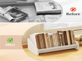 Desktop Bookshelf,Wooden Tilting Bookcase Small Desktop Bookshelf Organizer for Magazines 22303747