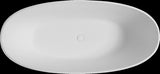 65" Freestanding Solid Surface Bathtub, Luxury Handcrafted Stone Resin Freestanding Soaking Bathtub W1573P178586