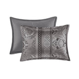 7 Piece Jacquard Comforter Set Grey King B03597023