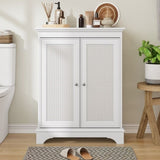 White two door rattan storage cabinet with adjustable partition, medieval modern independent buffet W1706P280678