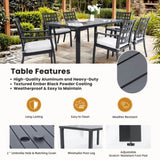 Modern 35.5"x67" Rectangular Outdoor Patio Dining Table with Post-Leg Design, Rust-Free & W1886P272354