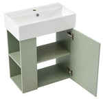 ZUN [Video]21.6 inch Modern Floating Bathroom Vanity with Ceramic Basin - Perfect for Small Bathrooms, N729P170390F