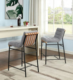 Lahni 17.75" Gray Boucle Fabric Counter Height Chair B061128597