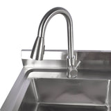 Stainless Steel Kitchen Sink Commercial Freestanding Utility Sink with Drawer and Pull-Out Faucet 64460763
