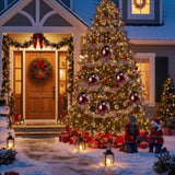 4PCS Set 4.7" Christmas Glass Ball Ornaments 4.7x4.7x4.7in Hanging Tree Decorations Shiny Holiday 79053014