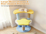 29" Moon & Star Cat Tree with 4 Levels, Jute Scratching Posts & Anti-Tipping Device for Kittens & 12602690