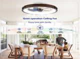20" Ceiling Fans with Lights Kit and Remote Control, 3000-6500K Dimmable Modern Flush Mount W3596P455298