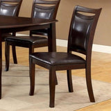 ZUN Transitional Dining Room Side Chairs Set of 2 Chairs only Dark Cherry / Espresso Padded Leatherette B01152300