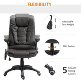 ZUN 6 Vibrating Massage Office Chair, 5 Modes High Back Executive Heated Chair with Reclining Backrest W2225141495