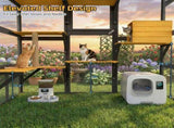 Cat Catio Outdoor Cat Enclosure for Multiple Indoor Outdoor Cats, Large Wooden Walk-in Cat House W3166P475540